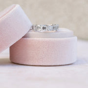 2.25TCW EMERALD CUT & ROUND MOISSANITE ETERNITY WEDDING BAND Mapple Gems